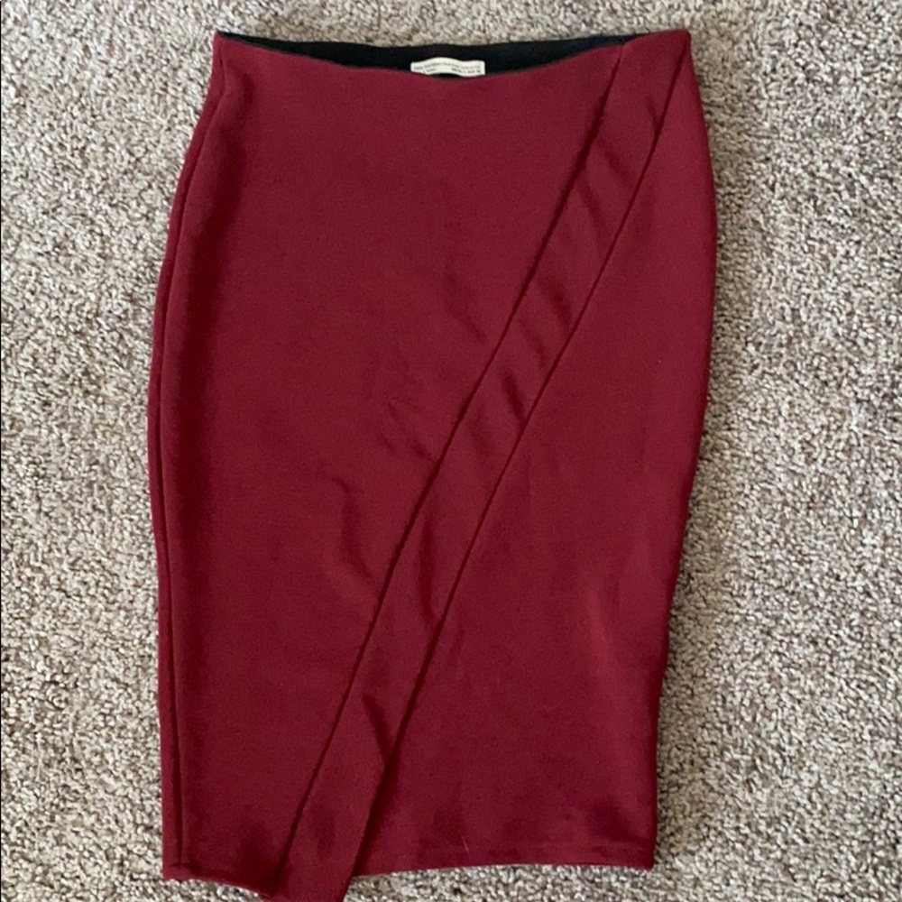 Zara red slit skirt
